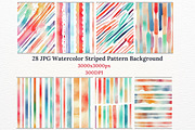 Watercolor Stripe Pattern Background, a Pattern Graphic by Vachira Digital Studio (Thumbnail 2 of 4)