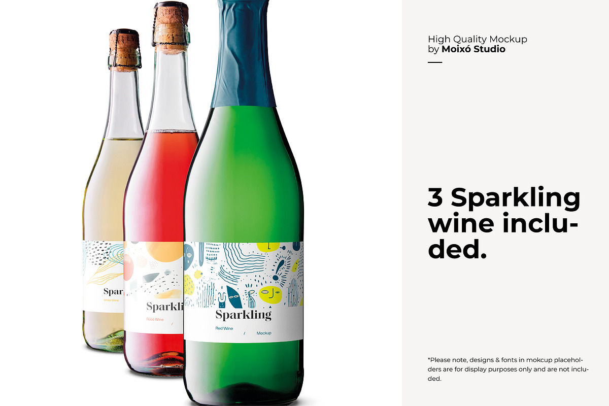 Wine Bottles Set, a Cups & Container Mockup by Moixo studio (Photo 6 of 7)