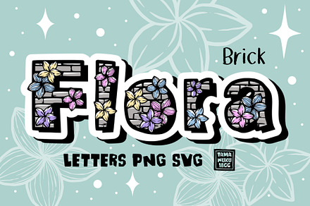 Flora Brick Letters PNG SVG