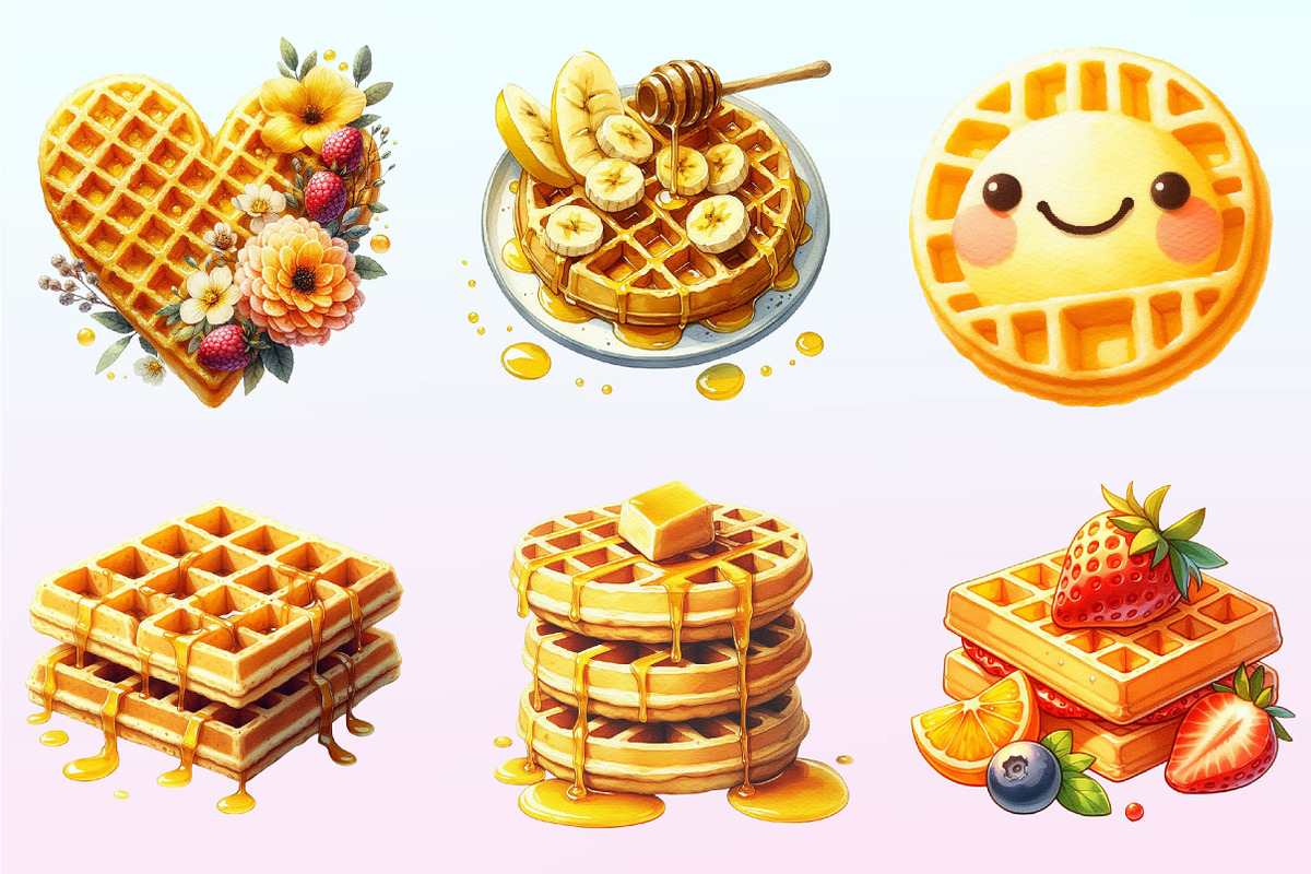 Waffle Watercolor Clipart., a Graphic by CitraGraphics (Photo 2 of 4)