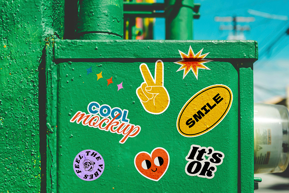 Street Stickers Creation Mockups, a Mockup by Luuqas Design (Photo 3 of 5)