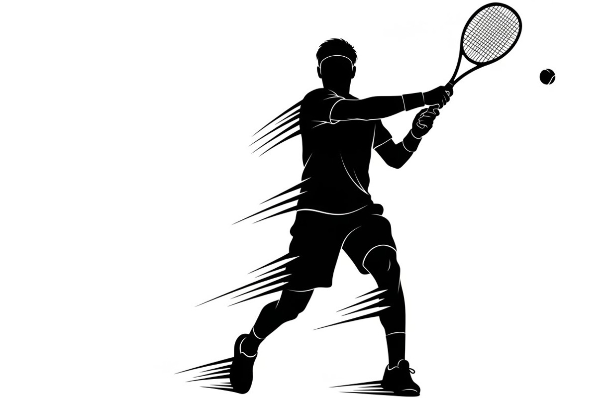 A dynamic Tennis Player Silhouettes, an Illustration by Amazin_art (Photo 18 of 31)