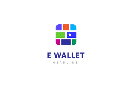 E wallet logo template.