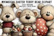Whimsical Easter Teddy Bear Clipart, an Illustration by CreationArt (Thumbnail 1 of 5)