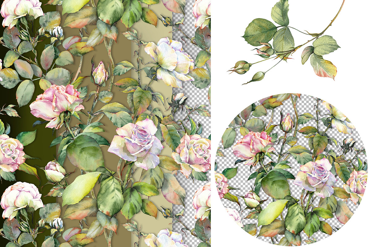 Romantic Watercolor Rose Clipart, a Decorative Illustration by Jeanna Draw (Photo 12 of 17)
