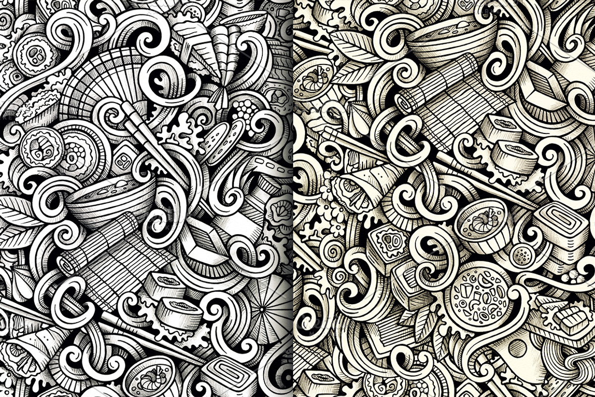 Japan Food Graphics Patterns, a Pattern Graphic by BALABOLKA (Photo 3 of 5)
