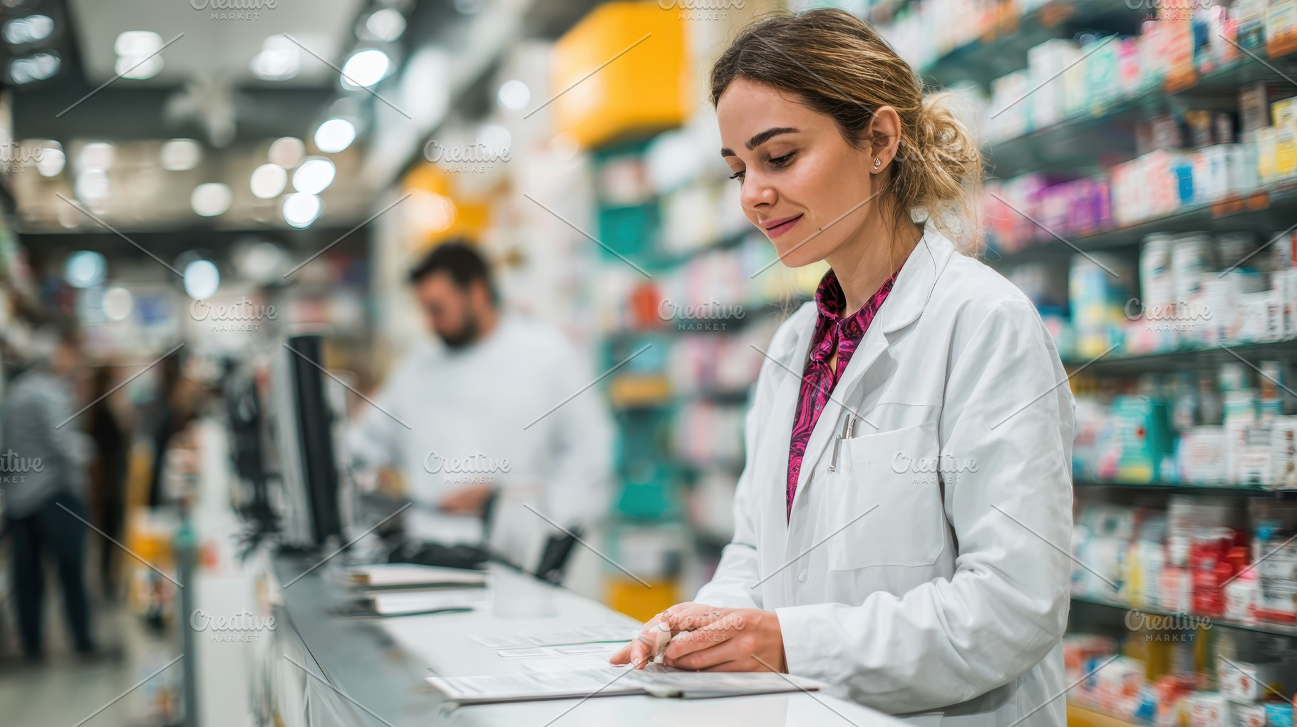 Pharmacist reviewing prescription in, a Photo by Pixeness Studio