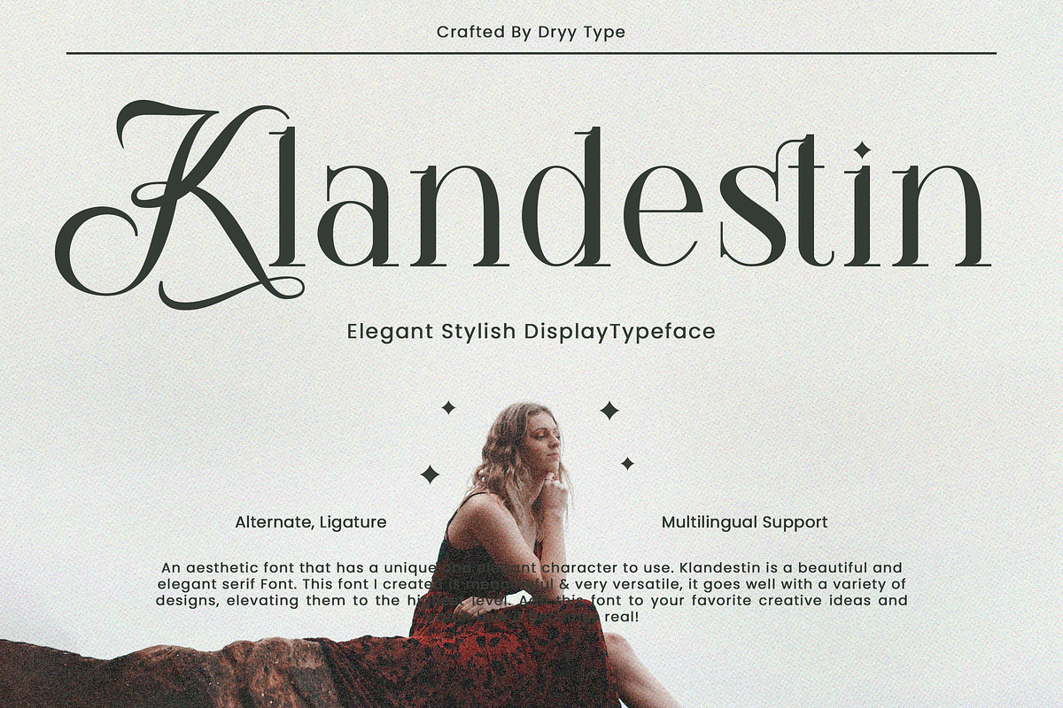 Klandestin - Elegant Serif Typeface, a Serif Font by Dryy.type (Photo 1 of 11)