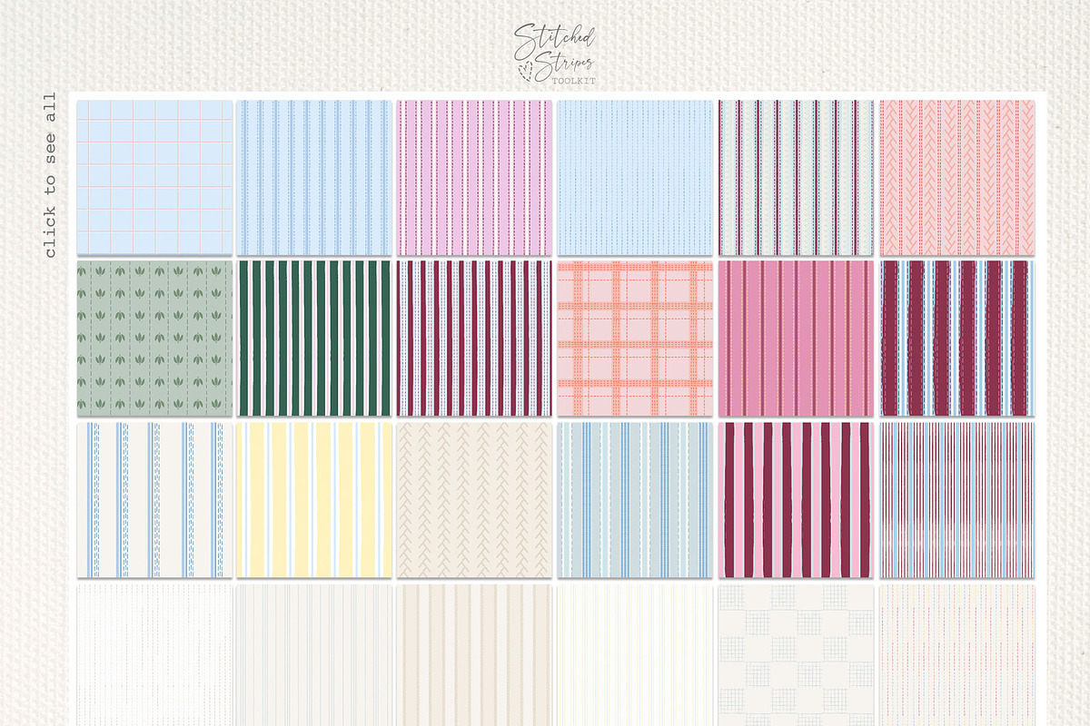 200+ Stitched Stripes Toolkit, an Object Graphic by Mio Buono (Photo 6 of 13)