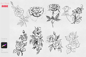 Rose Stamp Tattoo Floral Flower Love