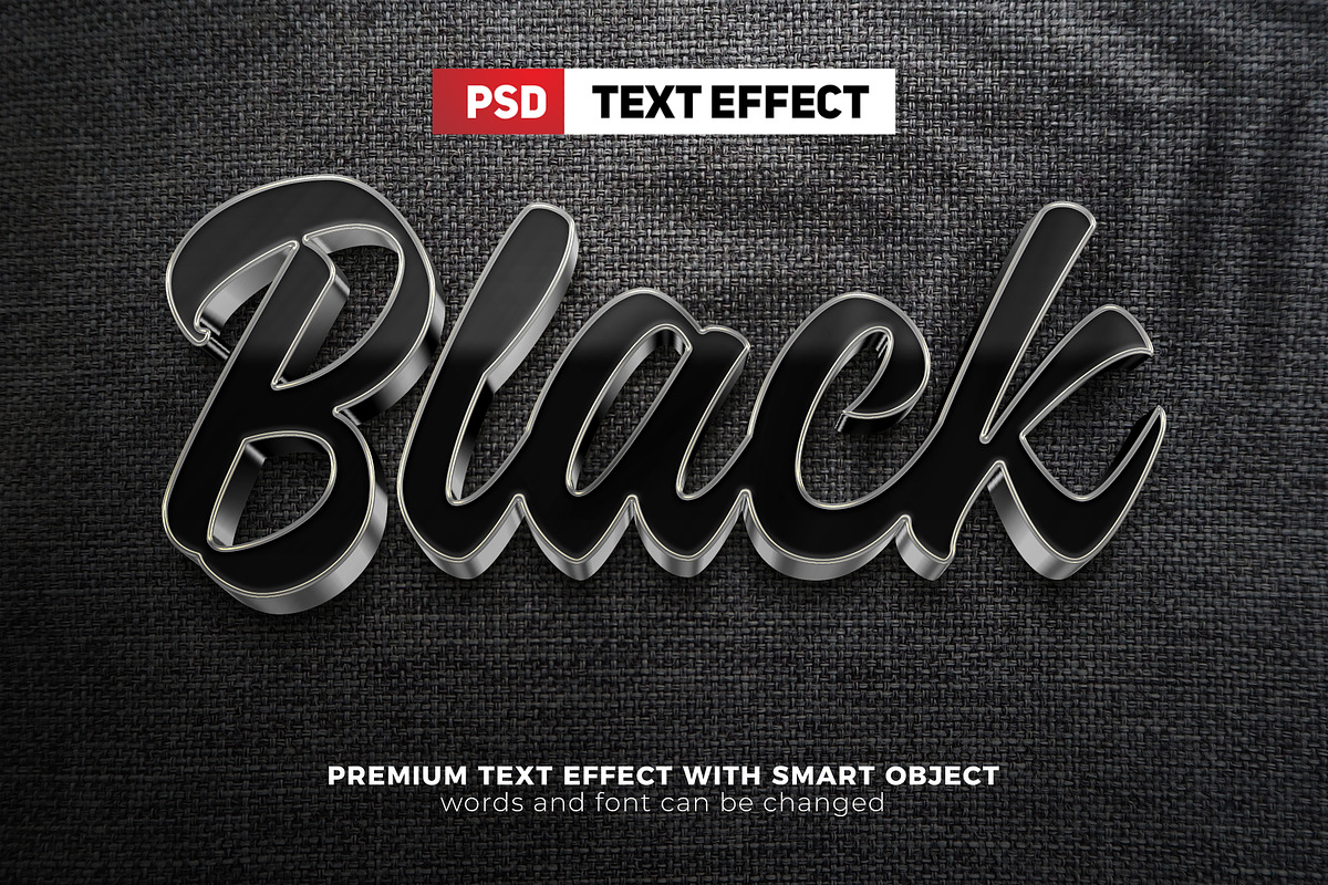 silver black luxury 3d editable text, a Brushes & More by Agung Kreatif