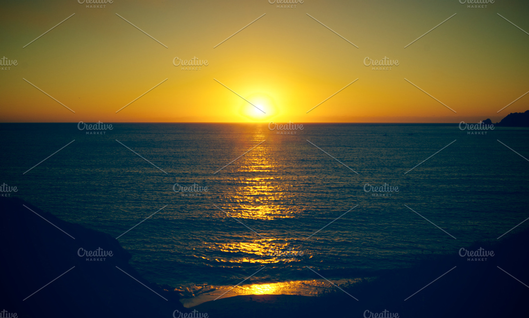 Golden Sunset On The Beach