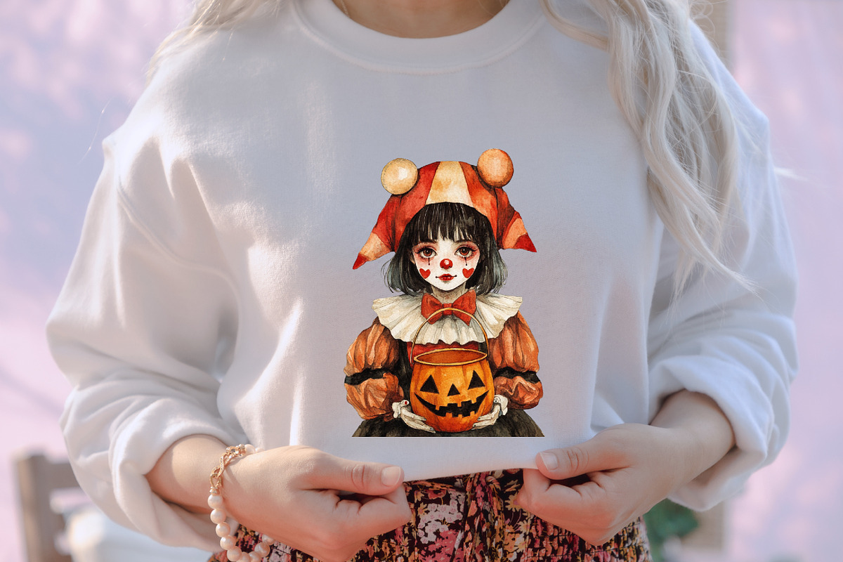Halloween Girl Watercolor Clipart, an Illustration by designcity5 (Photo 5 of 5)