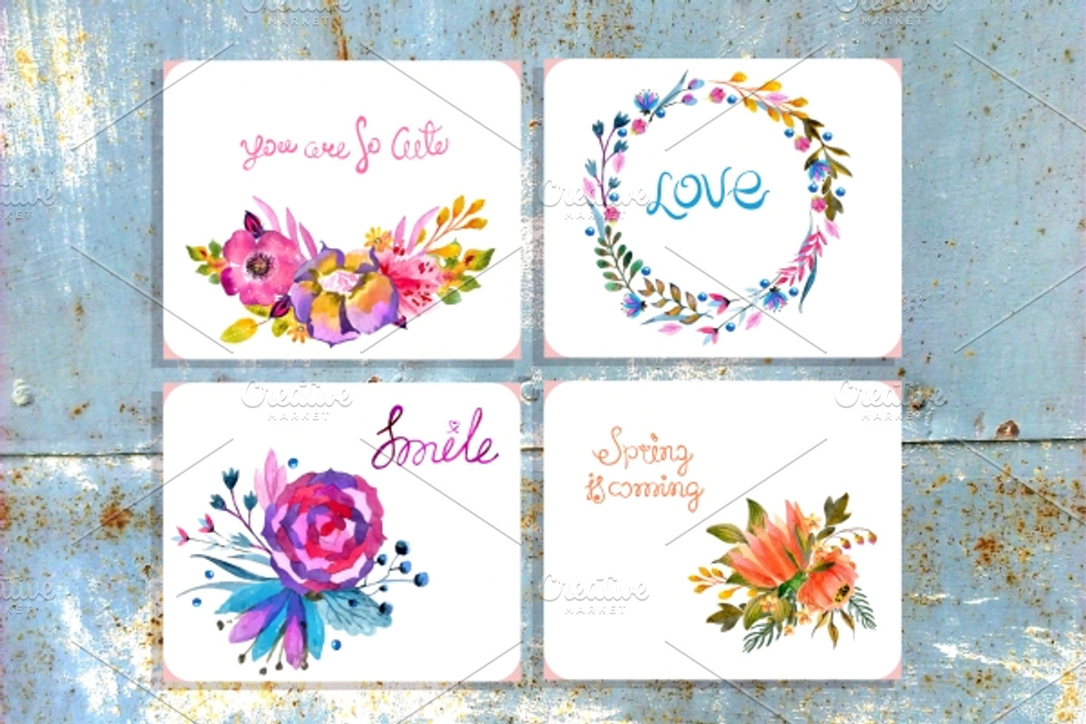 Big watercolor floral collection, an Illustration by JaneLane (Photo 3 of 3)