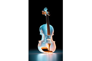 Transparent violin with neon, an Abstract Photo by Lermont51