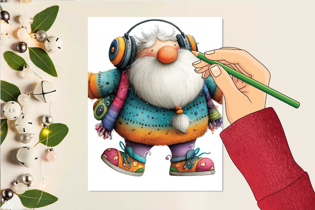 Quirky Christmas Santa Clipart, an Illustration by DreamCafeArt (Photo 6 of 6)