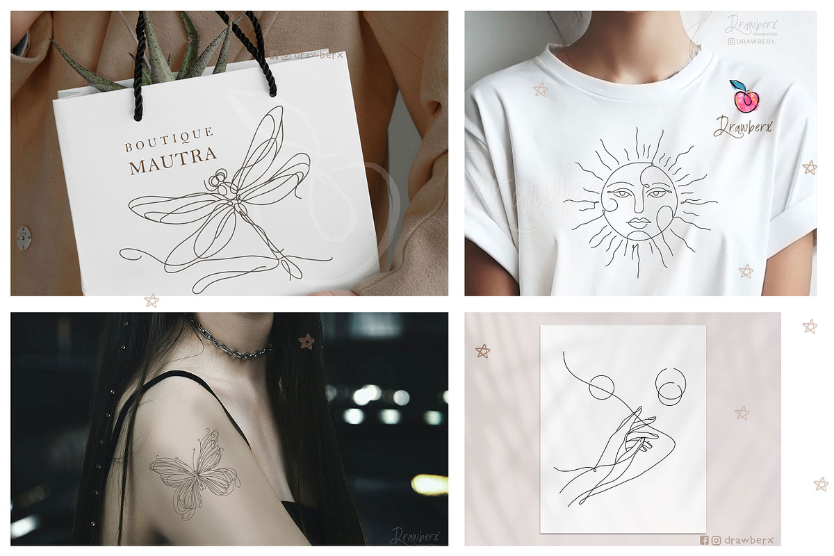 Minimalist Line Art Boho doodles 149, an Illustration by Drawberx (Photo 3 of 16)