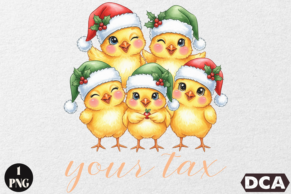 Funny Christmas  Chicken PNG, an Icon by DreamCafeArt (Photo 1 of 6)