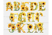 Sunflowers Alphabet | Yellow Letter, a Seasonal Illustration by GlamArtZhanna (Thumbnail 4 of 5)