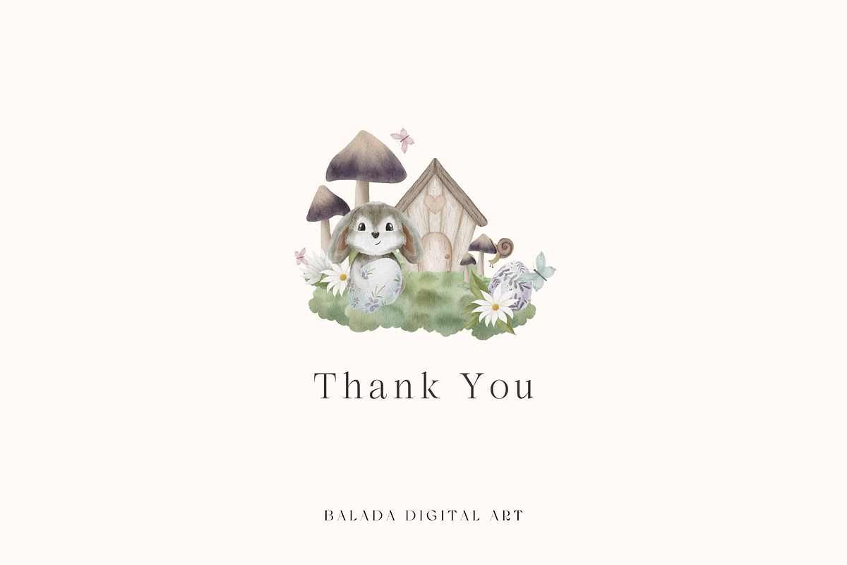 Gnome Easter & Mushroom Watercolor, an Illustration by Balada Digital Art (Photo 11 of 11)