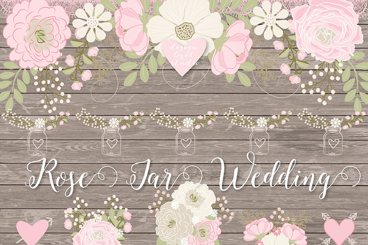 Vector Rose wedding flower, an Illustration by designloverstudio