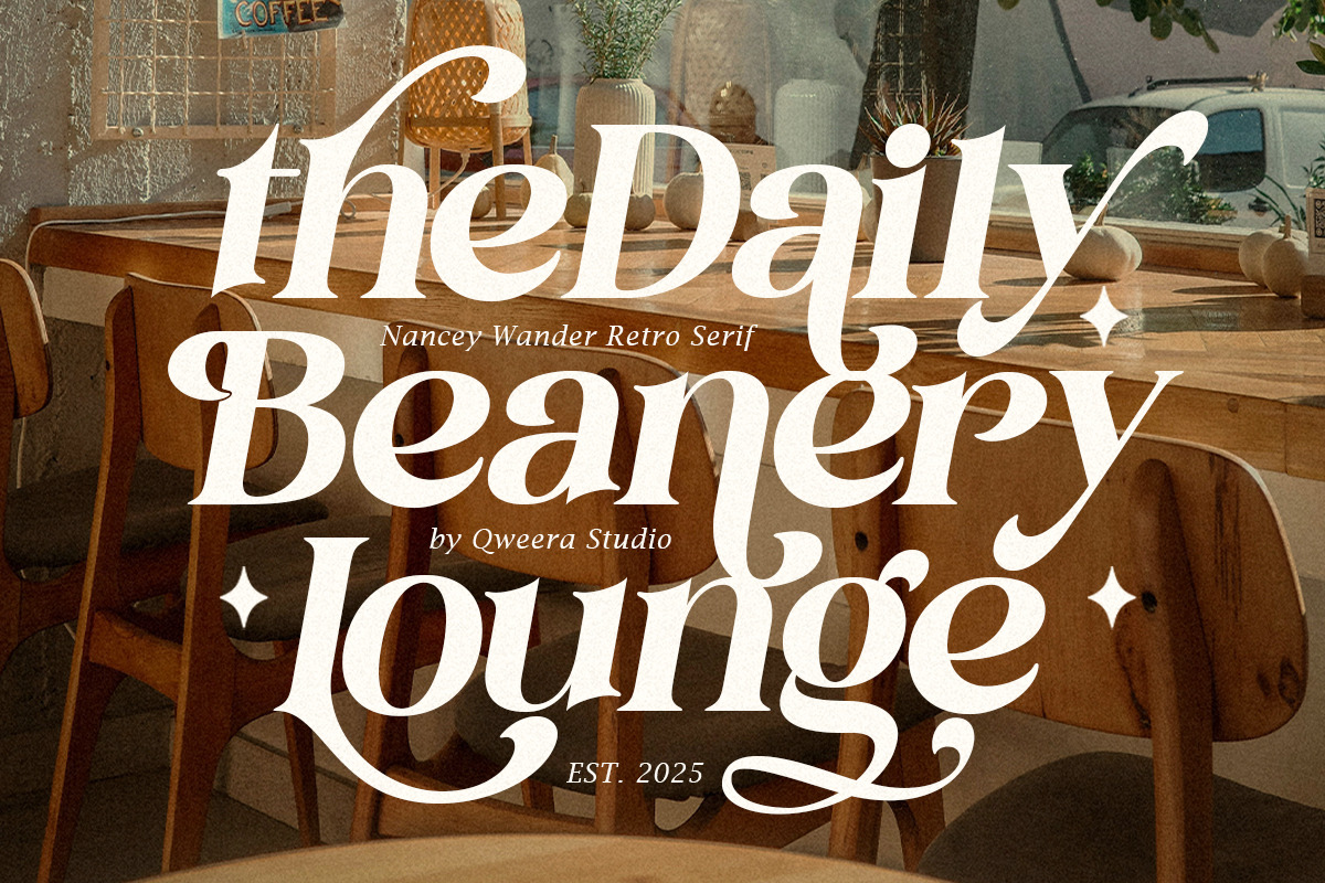 Nancey Wander - Classy Retro, a Serif Font by Qweera Studio (Photo 4 of 10)
