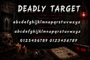 Deadly Target, a Blackletter Font by Yoga Letter (Thumbnail 7 of 9)