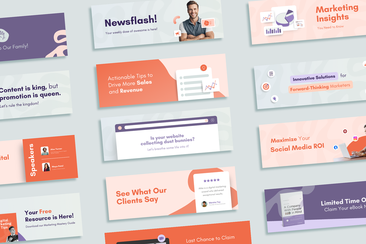 Editable Email Banner Bundle, an Email Template by Templics by Zoya (Photo 3 of 4)