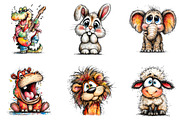Quirky Funny Animals Clipart, an Illustration by CreationArt (Thumbnail 5 of 5)
