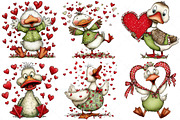 Funny Panic Goose Valentine Clipart, an Illustration by Craft Nest (Thumbnail 3 of 10)