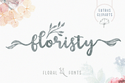 Floristy | Floral Cursive Font, a Script Font by Auratype (Thumbnail 1 of 14)