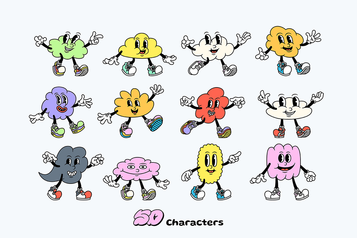 Cloudy Cartoon Characters, an Illustration by The Isian (Photo 3 of 16)