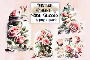 Vintage Romantic Rose Glasses PNGs