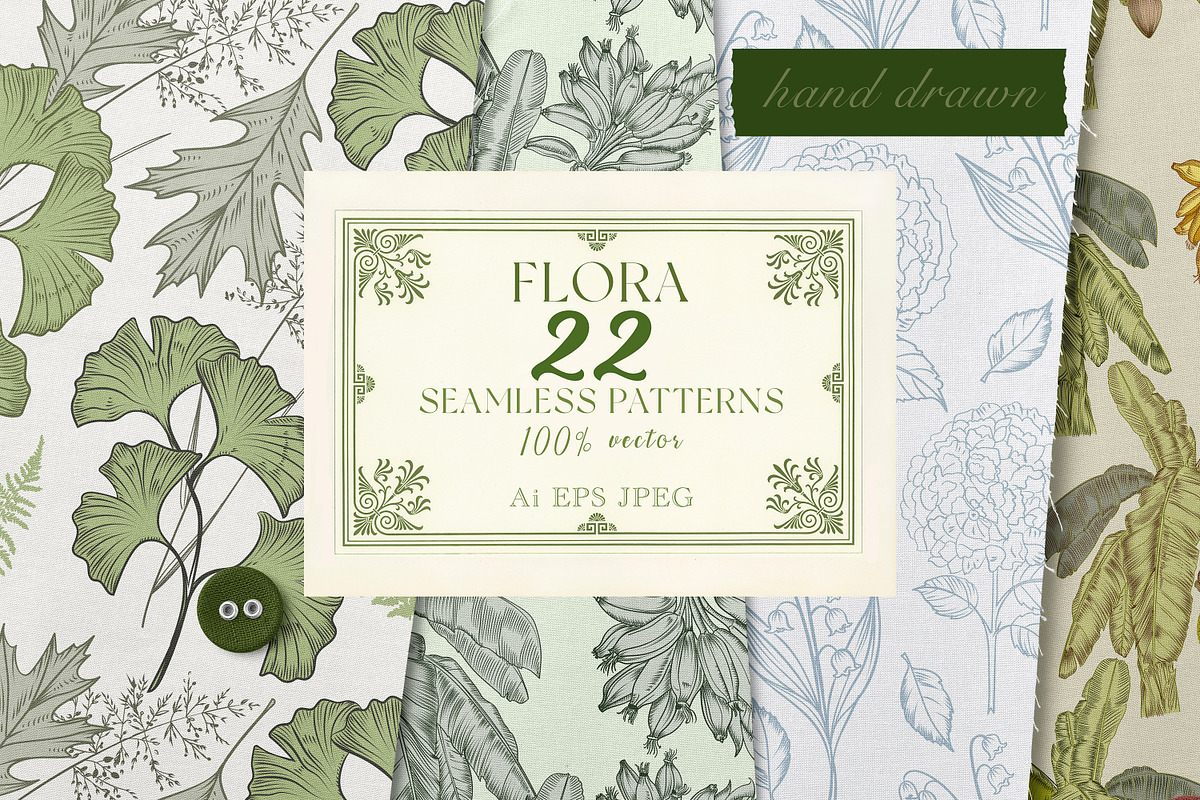 Seamless vector Floral Pattern set, a Pattern Graphic by FleurArt (Photo 1 of 16)