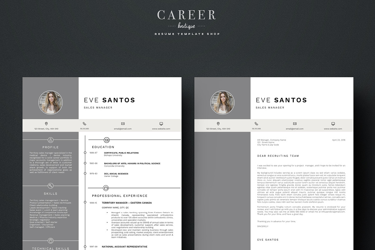 Modern Resume & CoverLetter Template, a Resume Template by careerboutique (Photo 6 of 6)