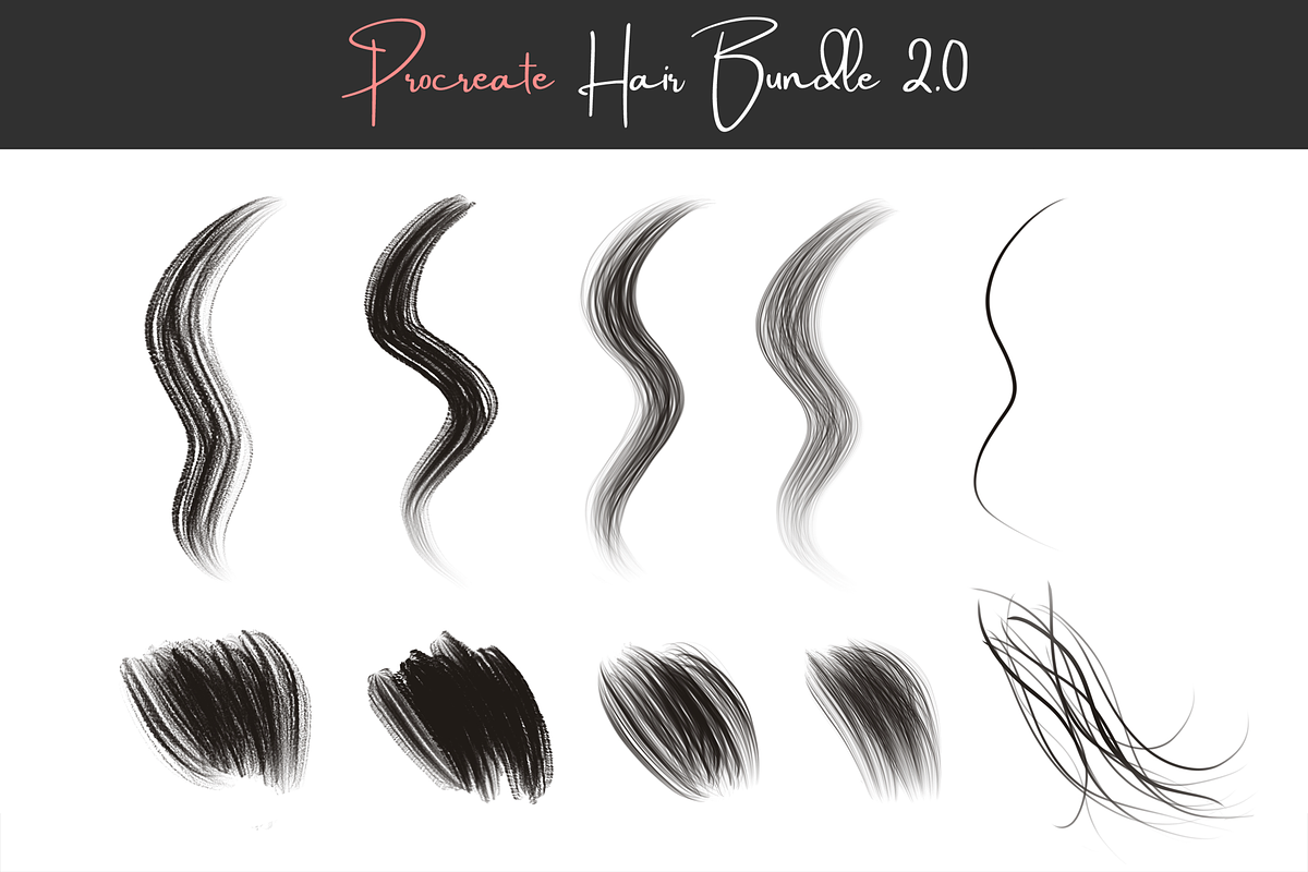 Procreate Hair Brushes 2.0 preview 3