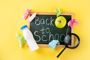 Back to School. School equipment high-colored bright flat lay, a School & Education Photo by Rimma