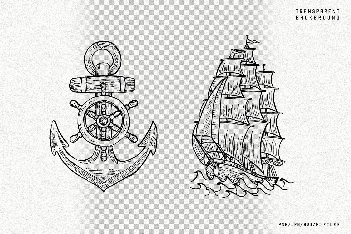 Sailor and Nautical Bundle, an Illustration by Goularte Design (Photo 3 of 9)