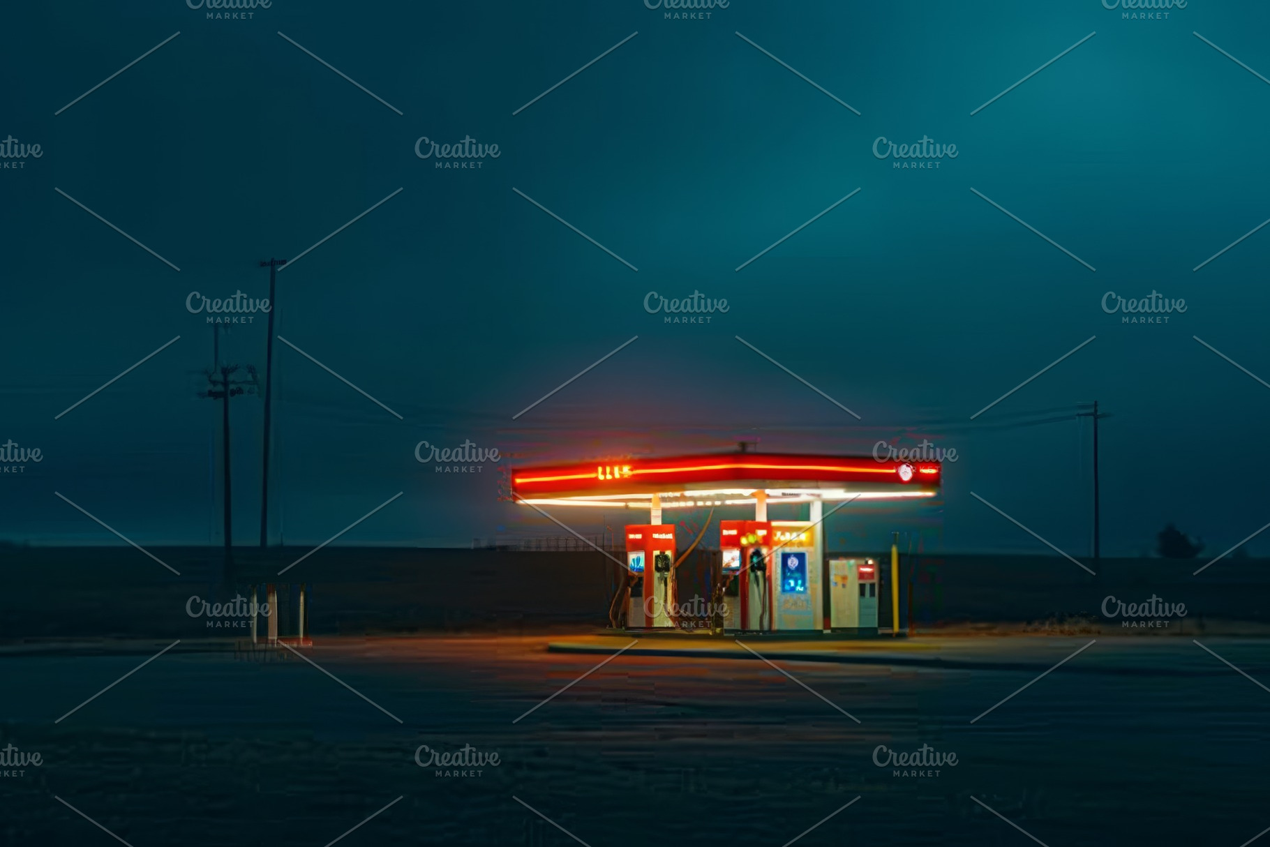 Under the twilight sky, a solitary g, a Photo by Tanuart