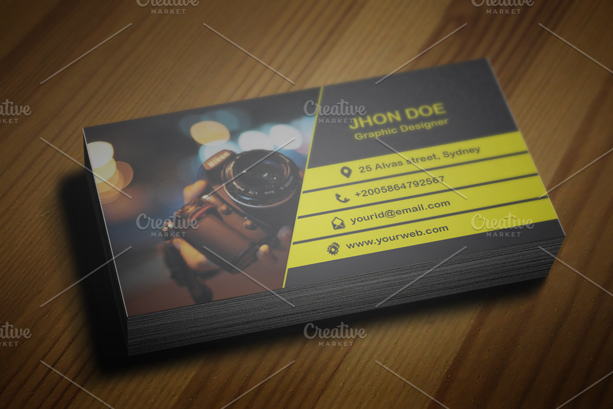 Photography Business Card Template, a Business Card Template by Pentaclay (Photo 5 of 5)