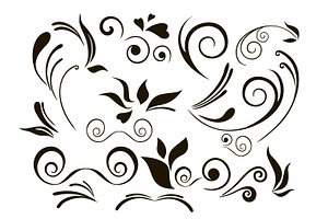 Set of swirls, scrolls, swashes.