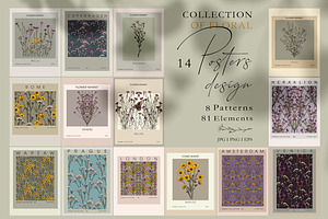 Collecnion of floral posters design