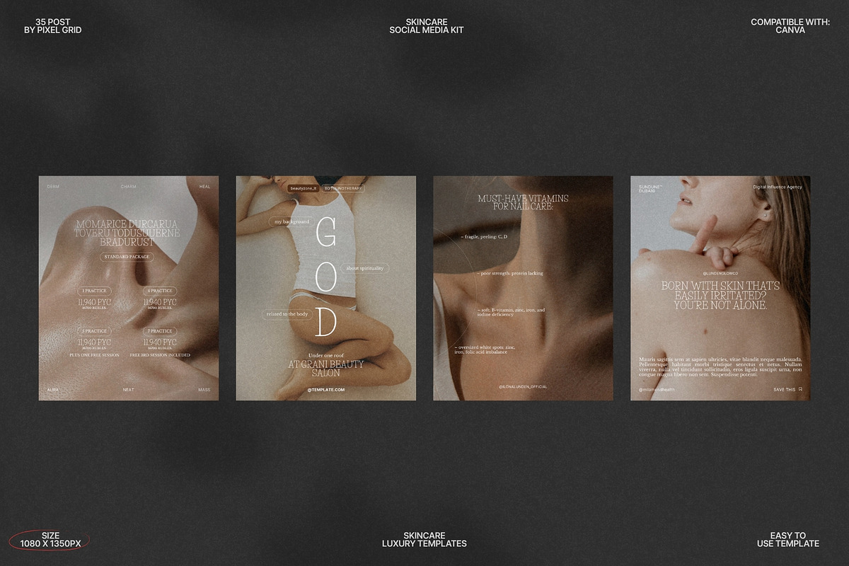 Aesthetic Skincare Canva Post Kit preview 7
