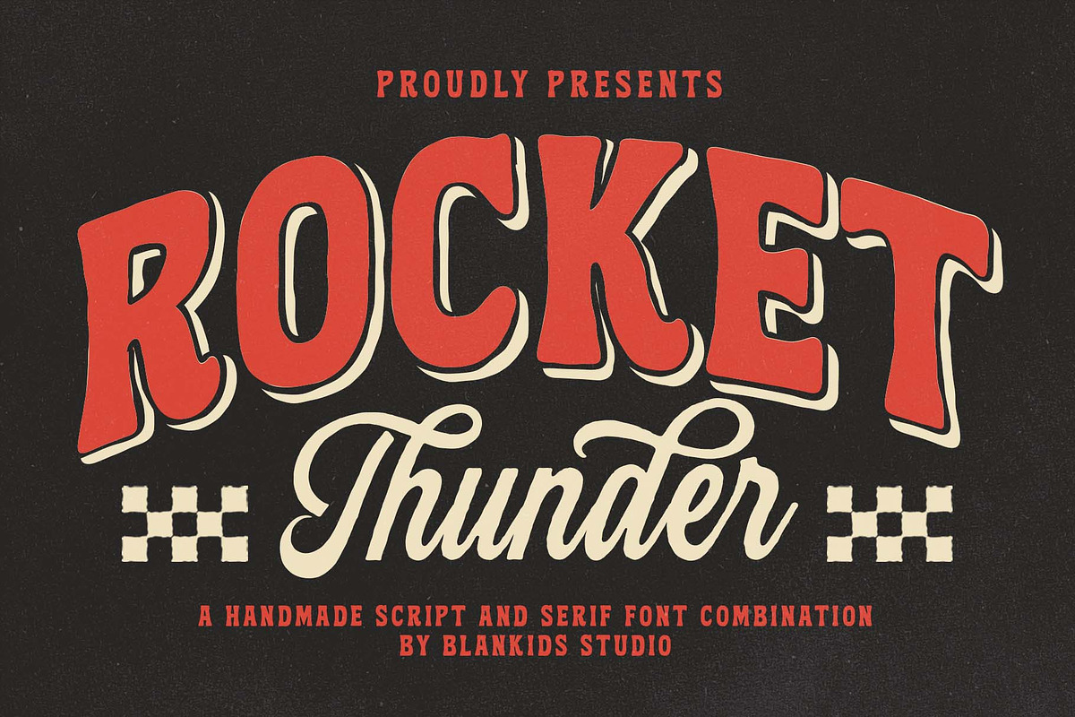 Rocket Thunder a Handmade Duo Font, a Slab Serif Font by Blankids Studio (Photo 1 of 11)