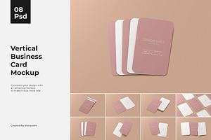 Vertical Business Card Mockup