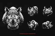 10 Bundle Dark Art Rhino Animal, an Illustration by Morspective (Thumbnail 3 of 7)