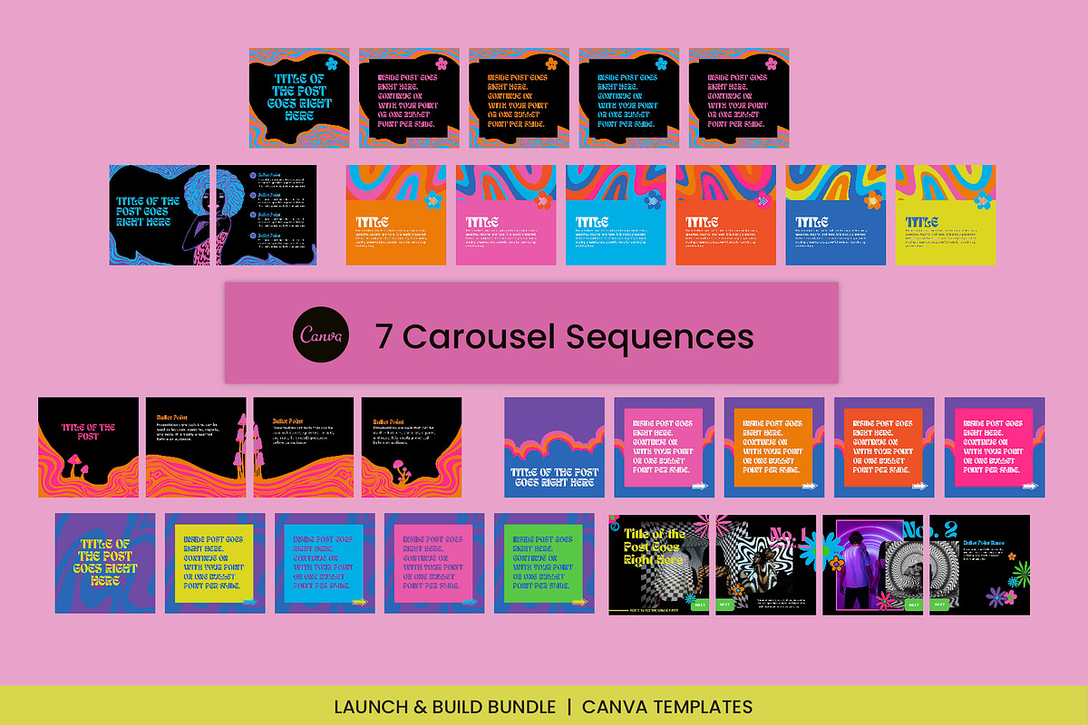 Psychedelic Canva Social Media Pack, a Social Media Template by WorkShy Studio (Photo 6 of 12)