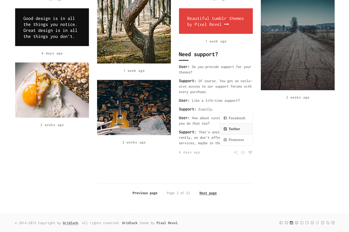 Gridlocked tumblr theme, a Websites & App Template by Pixel Revel (Photo 3 of 5)