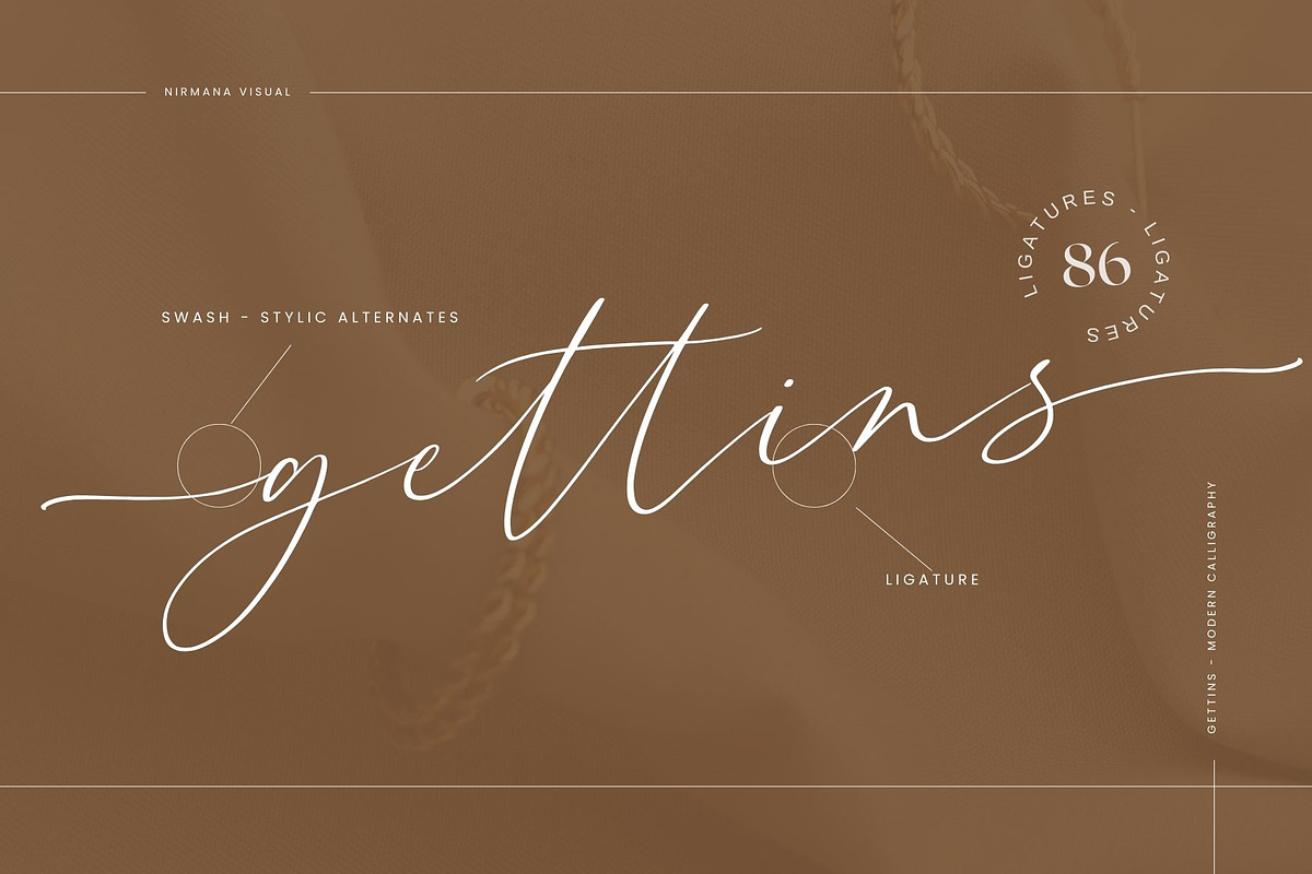 Gettins - Modern Calligraphy Script, a Script Font by Nirmana Visual (Photo 14 of 14)