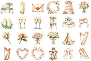 Watercolor Beige Wedding Clipart Set, an Illustration by Sublimation Artist (Thumbnail 2 of 6)